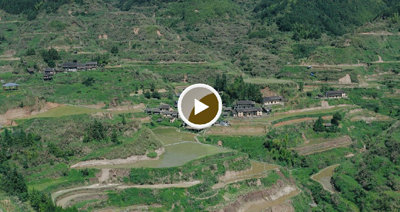 连南县大坪镇瑶排梯田国家湿地公园，大古坳村梯田。